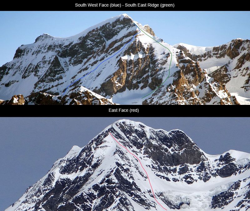 Die Routen am Grand Combin Die Routen am Grand Combin