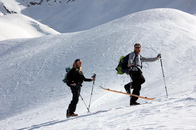 Posing spass beim aufstieg