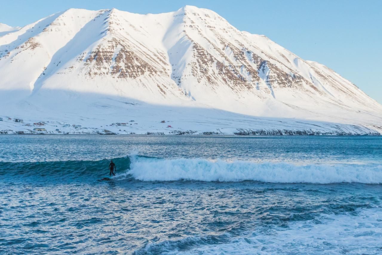 Sea and waves with surfer