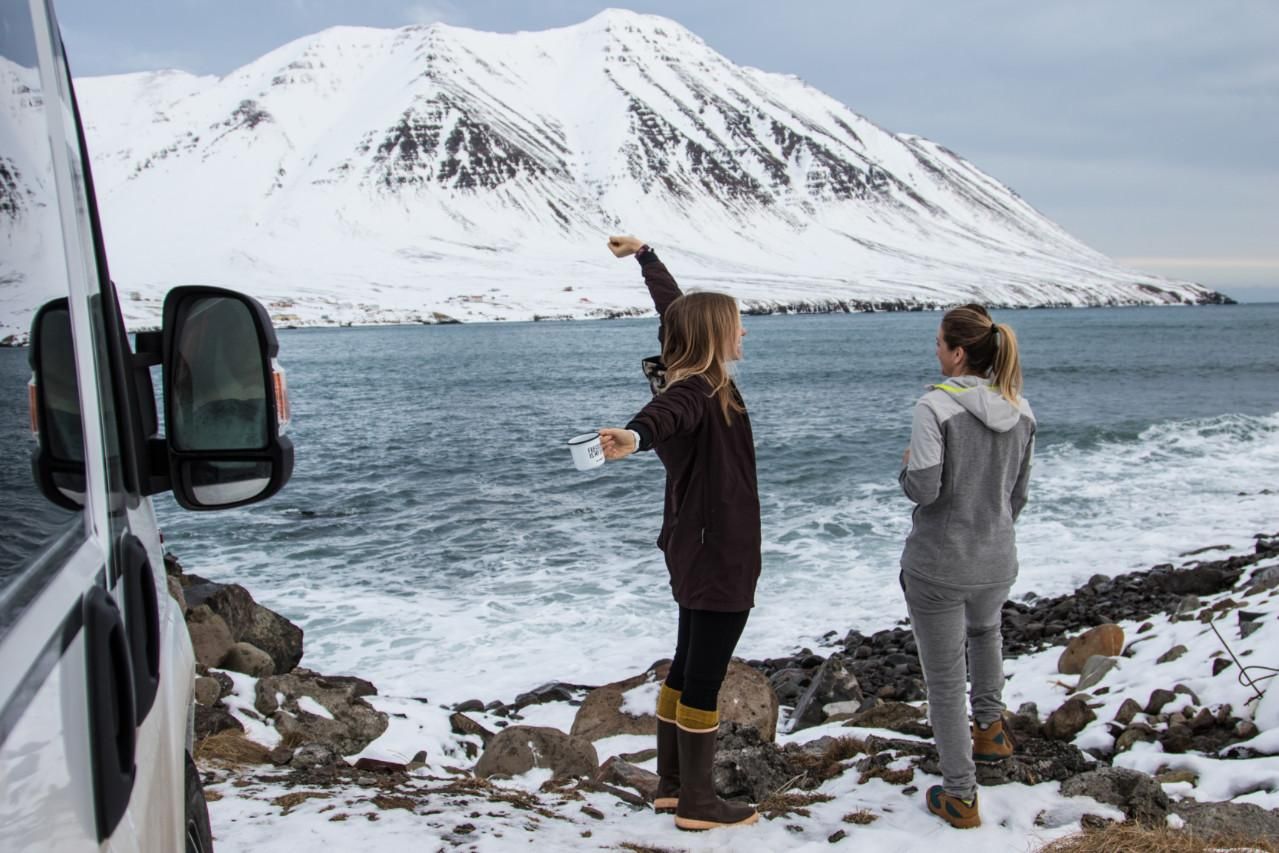 Anne Flore and Aline looking forward to surf