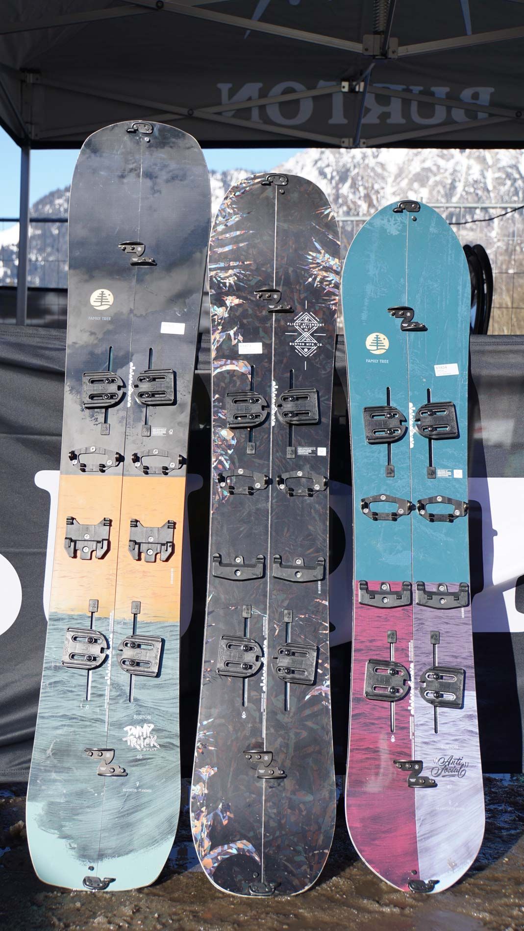 Burton Splitboard Quiver 17-18 Burton Splitboard Quiver 17-18 - Topsheets im Vergleich