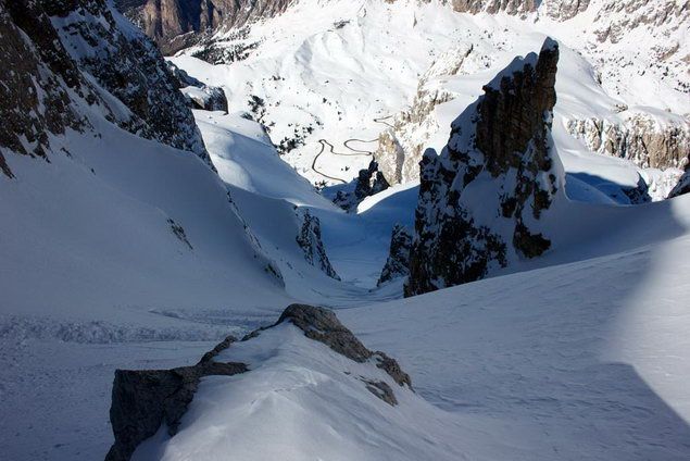 Freeride Dolomiten, Splitboard - Pizza mit Couloirs Freeride Dolomiten, Splitboard - Pizza mit Couloirs