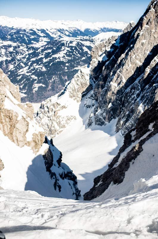 Steile Einfahrt in das Schartenschartl - Lienzer Dolomiten