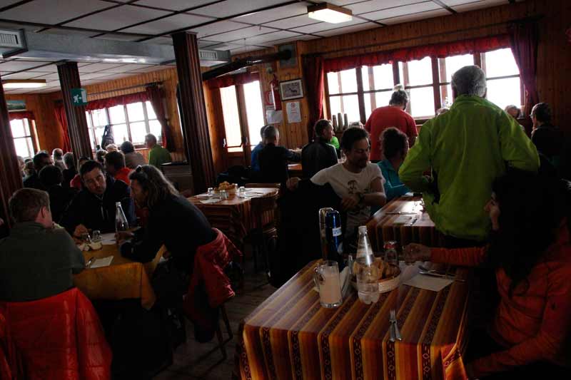 Dinner im Refugio Emanuele