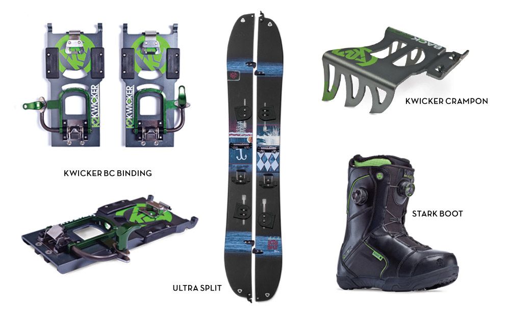 K2 Kwicker Step-In Splitboard complete Set Complete Splitboard Setup K2 kwicker Step-In