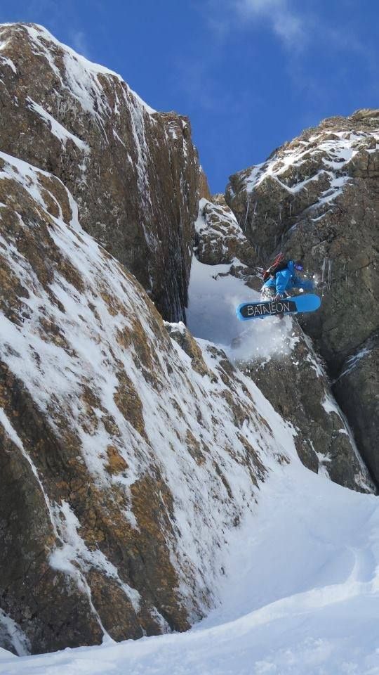 Temple Basin. Rhys Iggulden exiting out of laundry chute Temple Basin. Rhys Iggulden exiting out of laundry chute