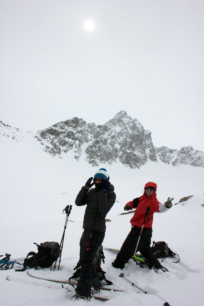 Changing weather, changeover and ride Splitboard Tour changing weather