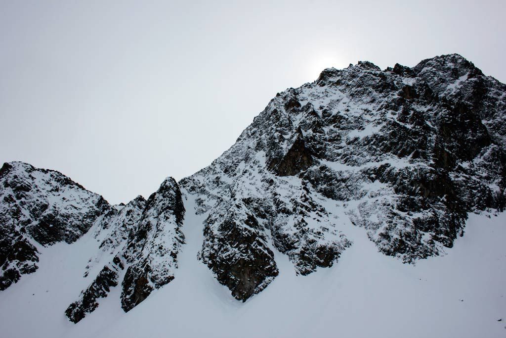 Beatiful chutes at Anton Renk Splitboard some nice chutes