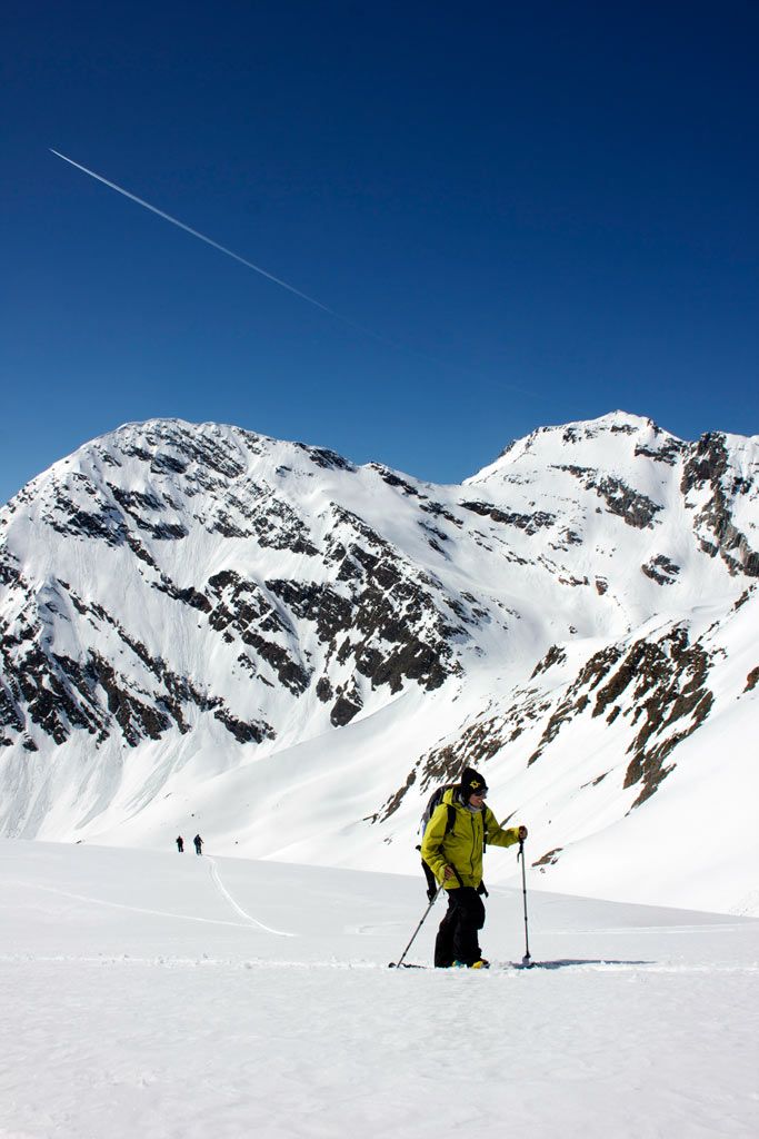 Cris Kröll Splitboard hiking Splitboard, Cris Kröll in split-mode