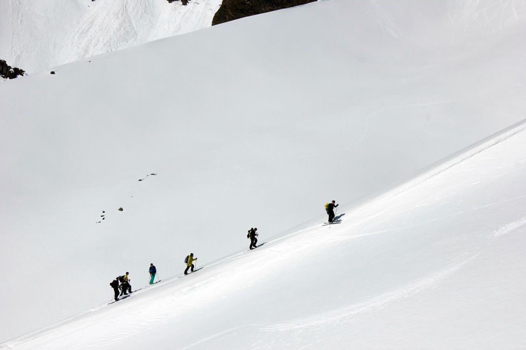 Völkl Crew skinning Splitboard Splitboard, Völkl Crew is splitting