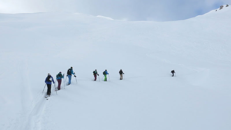 Splitboard group ascending Splitboard group ascending