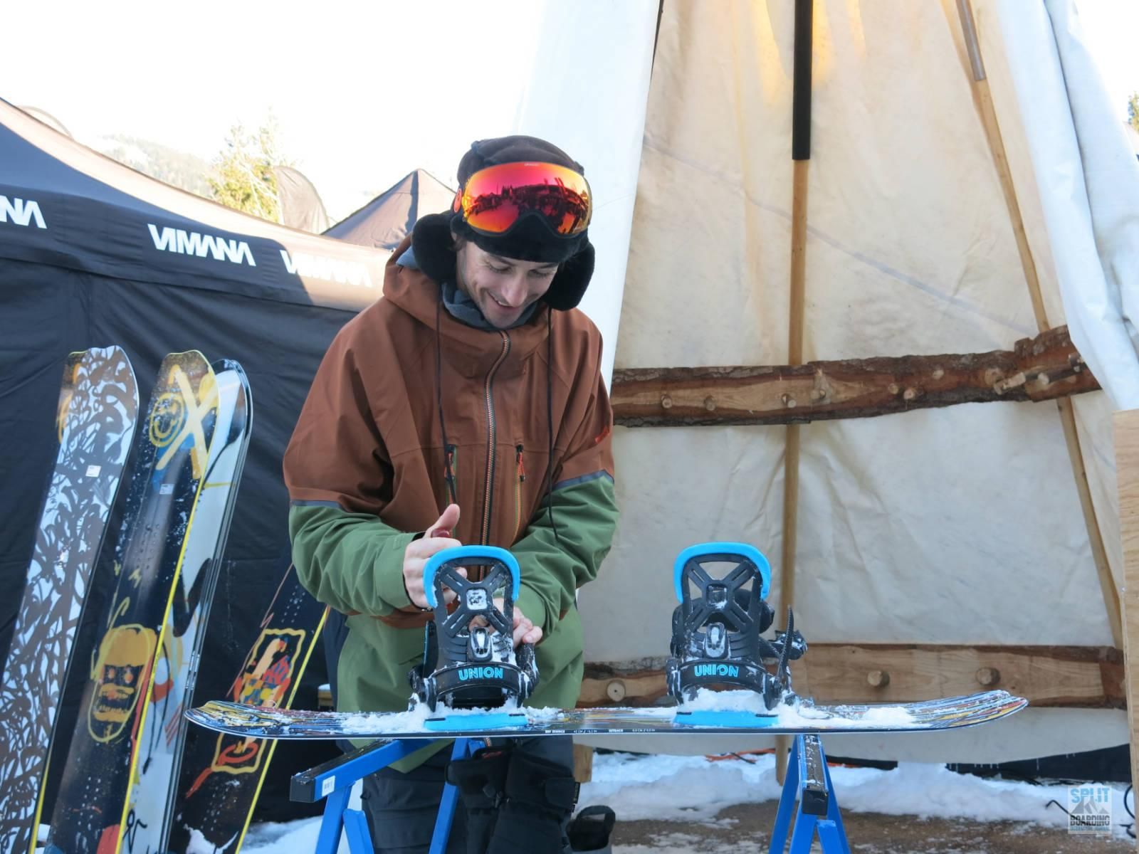 Gigi Rüf mit nem Splitboard am Start Gigi und sein Splitboard
