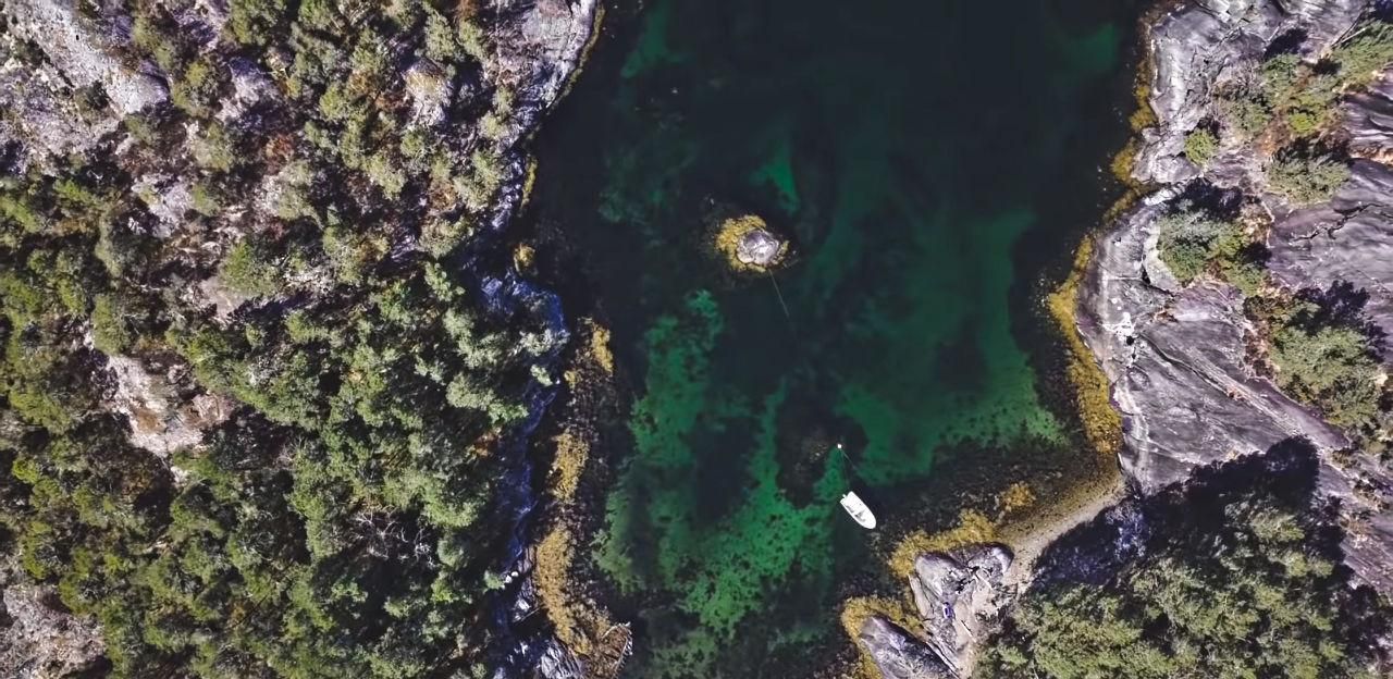 Lake from above Jotunheimen Droneshot