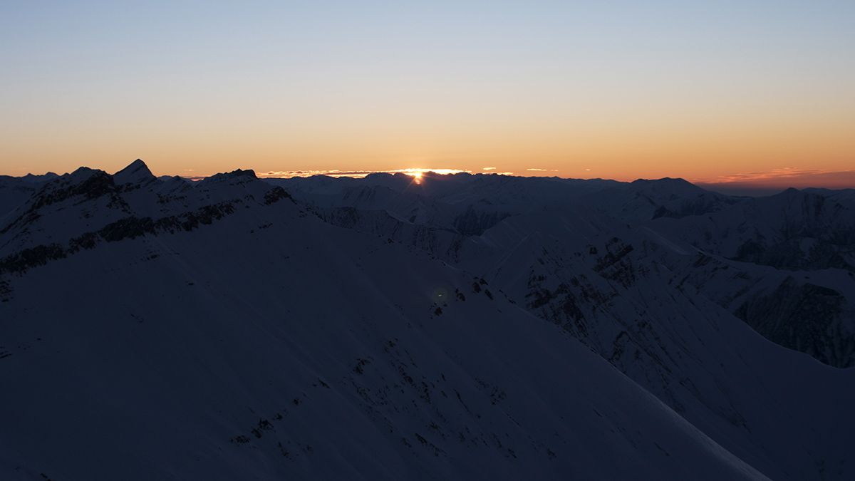 Sonnenaufgang im Kaukasus.