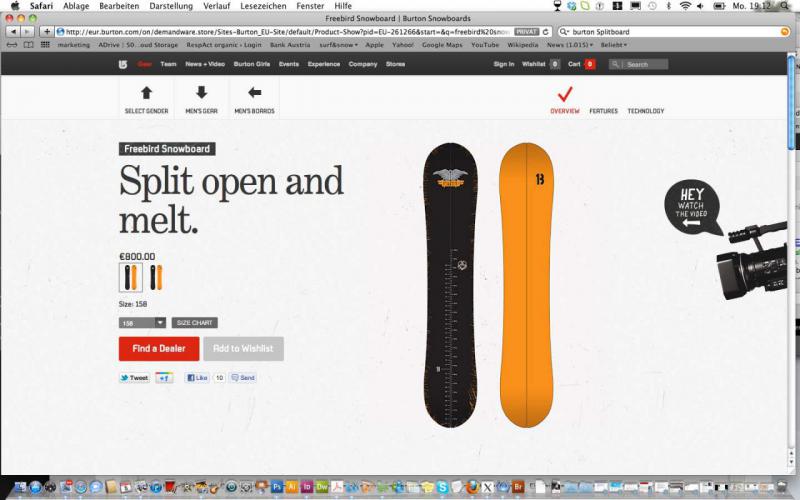 Splitboard Burton Freebird