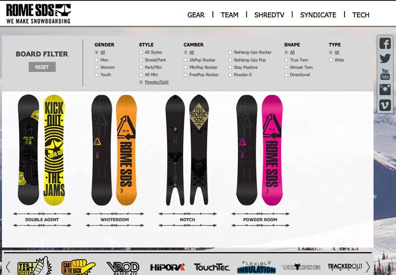 Rome SDS Splitboard und Powder Quiver