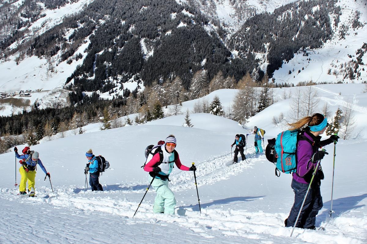 Splitboard Spitzkehren beim girls Camp