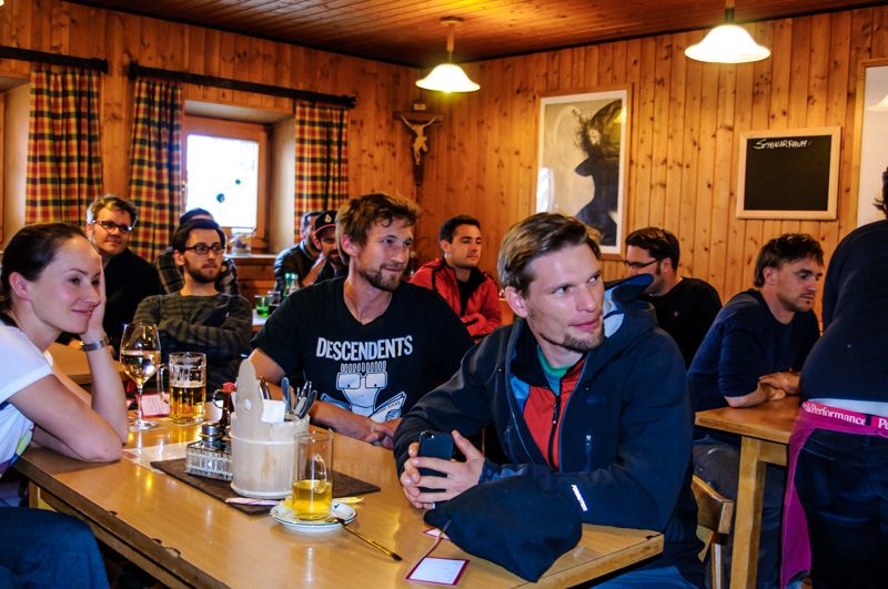 Beim Abendessen Amberger Hütte Beim Abendessen Amberger Hütte